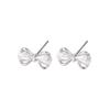 Sweet Exquisite Diamond Butterfly Knot 925 Sterling Silver Jewelry Compact and Versatile Stud Earrings 3828