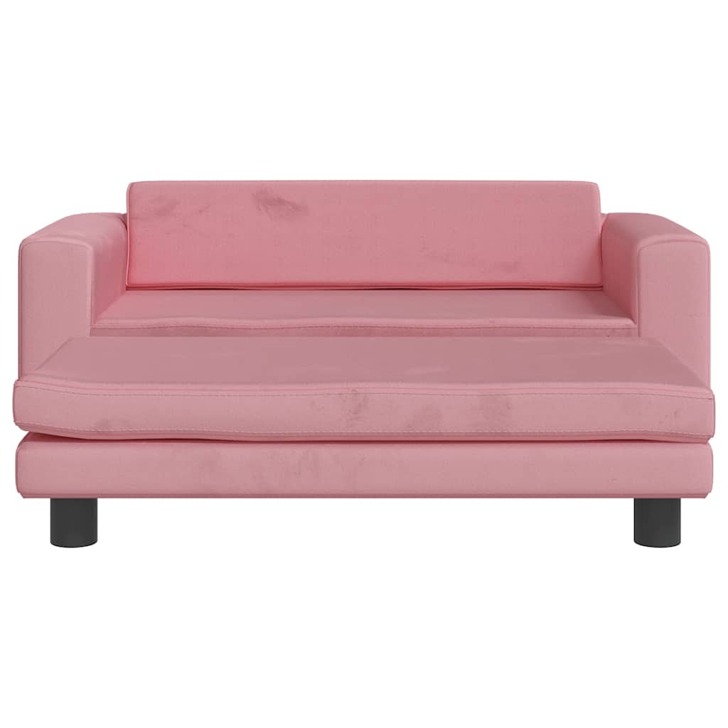 Vidaxl Divano per Bambini con Poggiapiedi, Rosa, 100X50X30 Cm, Velluto