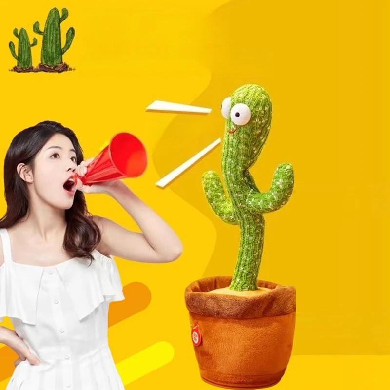 Cactus Magic Dancing Voice Replay Function LED Lights Sings Talks Dances Funny Interactive Plush Birthday Gift Hot Decoración