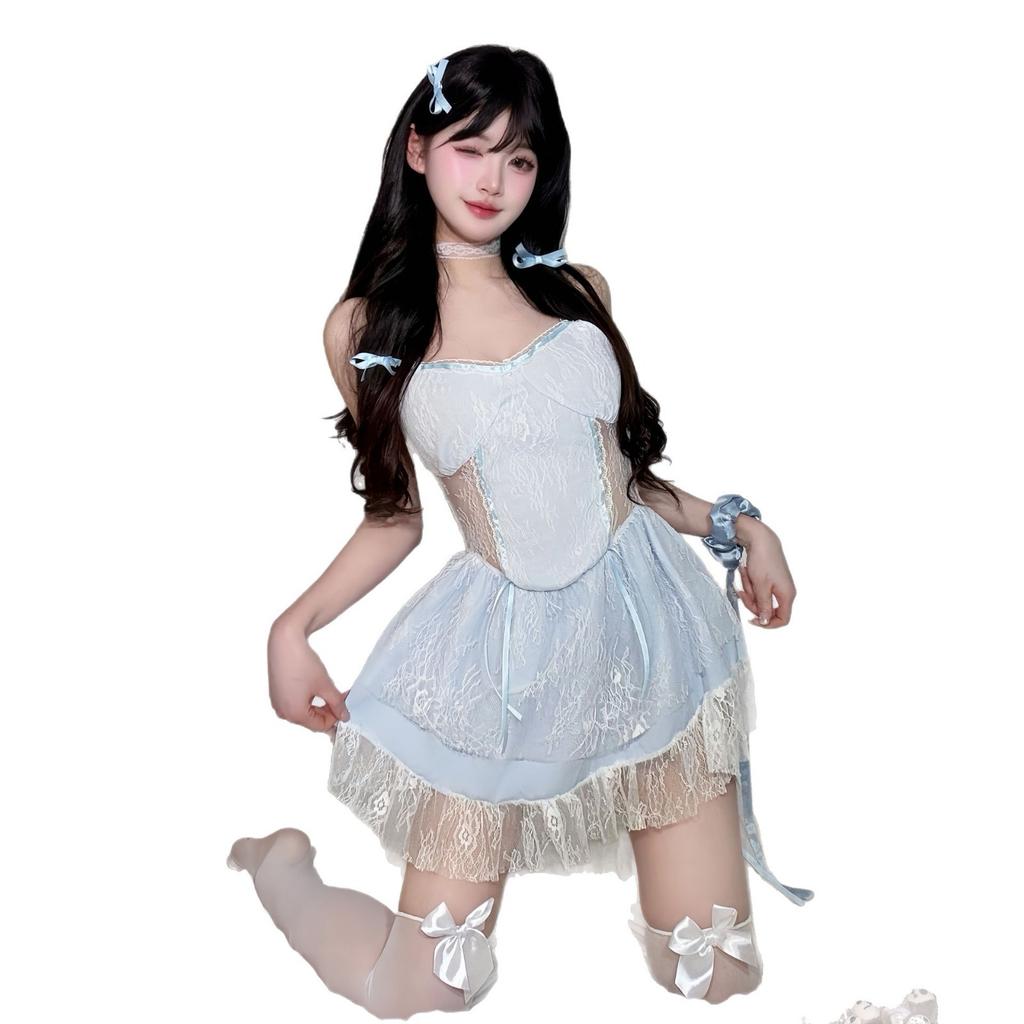 Sexy underwear, sexy suspender dress, women's clothing, sweet and pure lace, hollow and thin tutu skirt