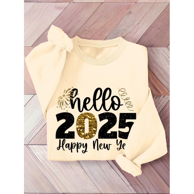 2025 Cross Round Neck European and American Christmas Long Sleeve Hoodie