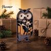 Handcrafted Wood Owl Figurines Multi Layer Wooden Figurine, 3D Layered Crafts, Creative Detailed Desk Ornaments Carving Animal for Home Bedroom Living