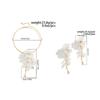 Ingemark Creative Punk Torques Chain Necklace Women Wed Bridal Elegant White Flower Hanging Drop Earrings Wed Bridal Jewelry Set