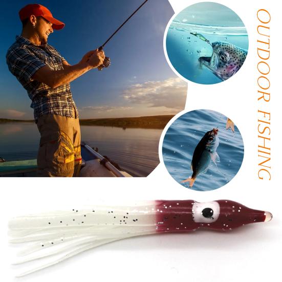 10 Stücke 9 CM/2G Weicher Tintenfischrock Köder Leuchtend Realistische Silikon Salzwasser Trolling Angeln Künstliche Glow Octopus Köder Angelzubehör