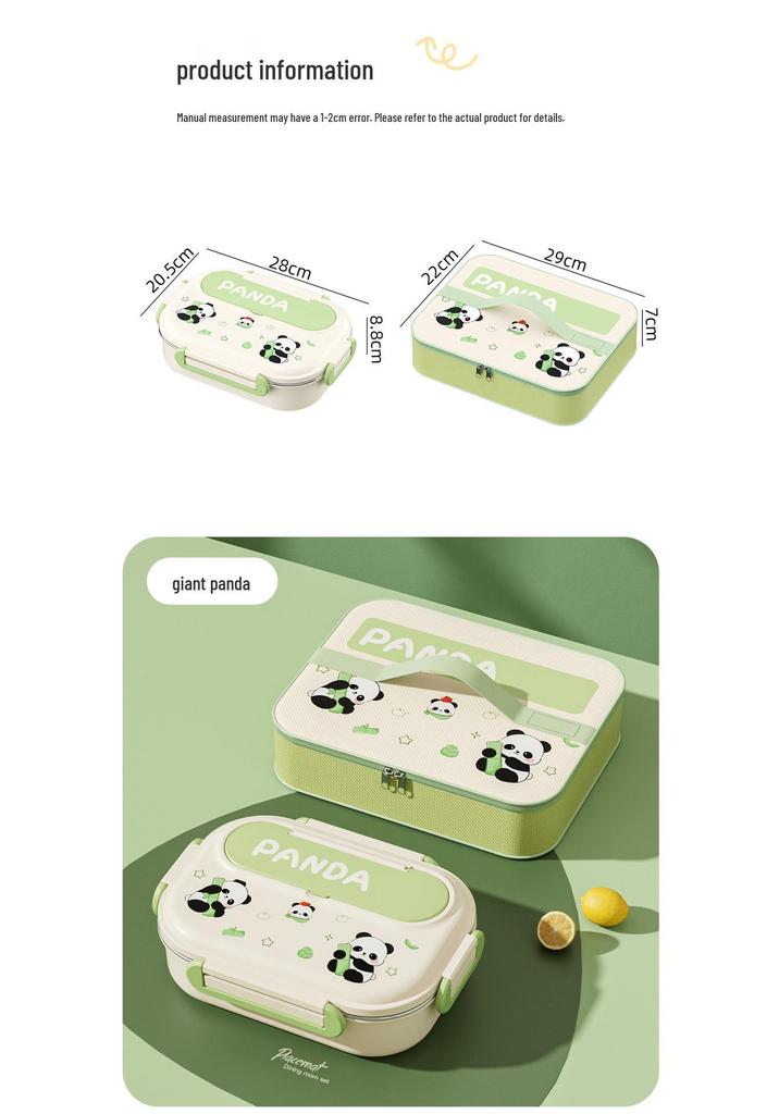 Fiambrera Isotérmica de Acero Inoxidable 304 - Bento Apto para Microondas para Oficina, Estudiantes y Niños