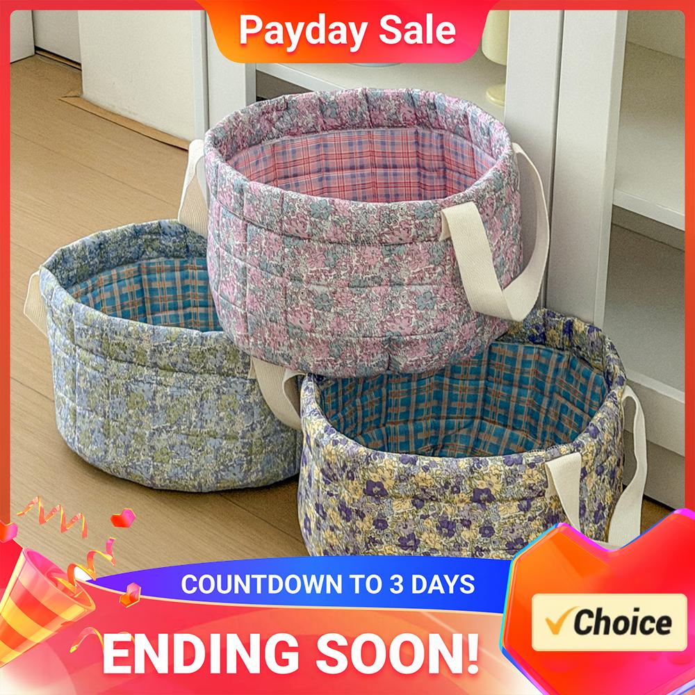 Cotton Laundry Hampers Large Capacity Women Flower Pattern Cosmetic Storage Underwear Storage Basket for Any Room Organization