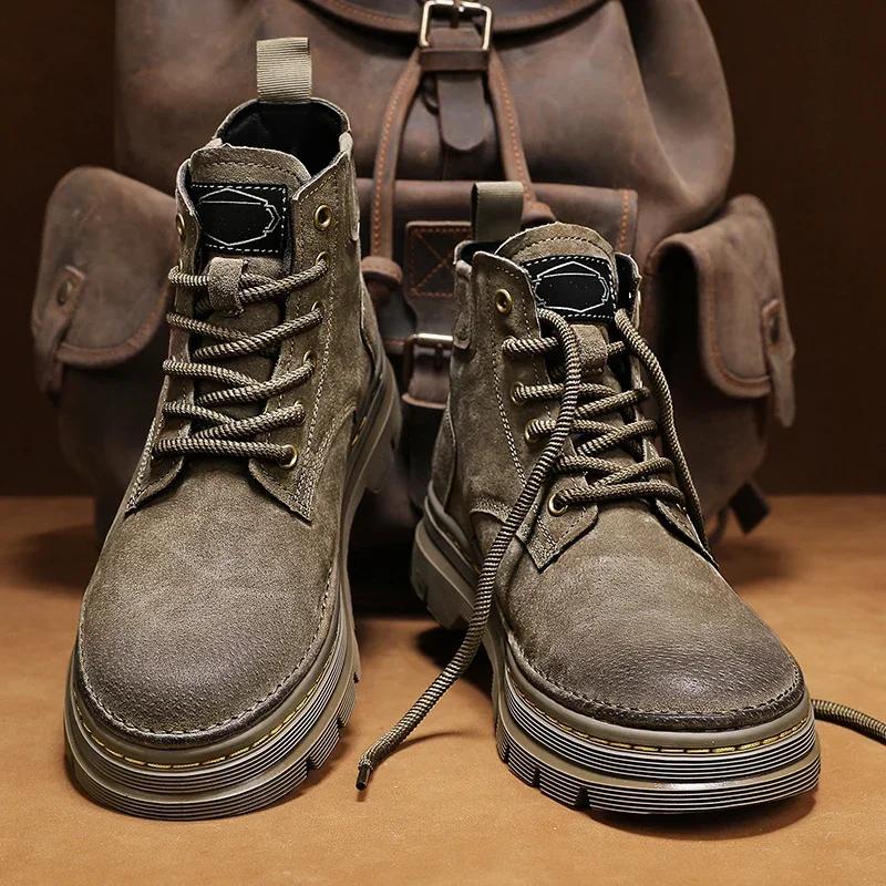 Fashion Ankle Boots For Men 2024 Autumn Man Casual Sneakers Non Slip Mens Work Short Boots Wear-Resistant Fashion Ankle Snow Boots