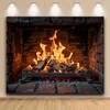 1 inserție decorativă realistă pentru șemineu electric cu flăcări orbitoare și bușteni crăpători, potrivită pentru utilizare interioară și exterioarăWYK