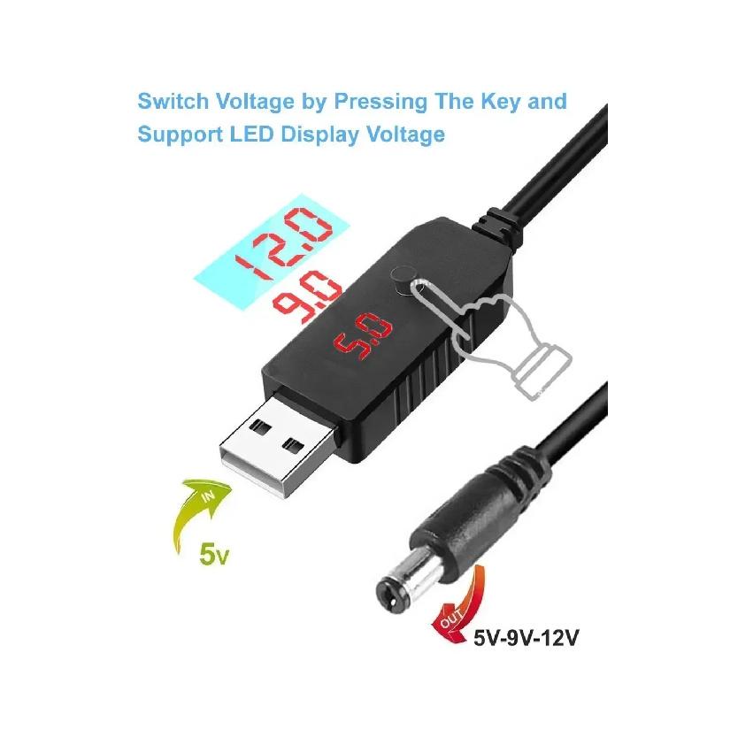Adjustable Voltage USB Boost Converter DC 5V to 9V 12V USB Step-up Converter Cable For Power Supply/Charger/Power Converter