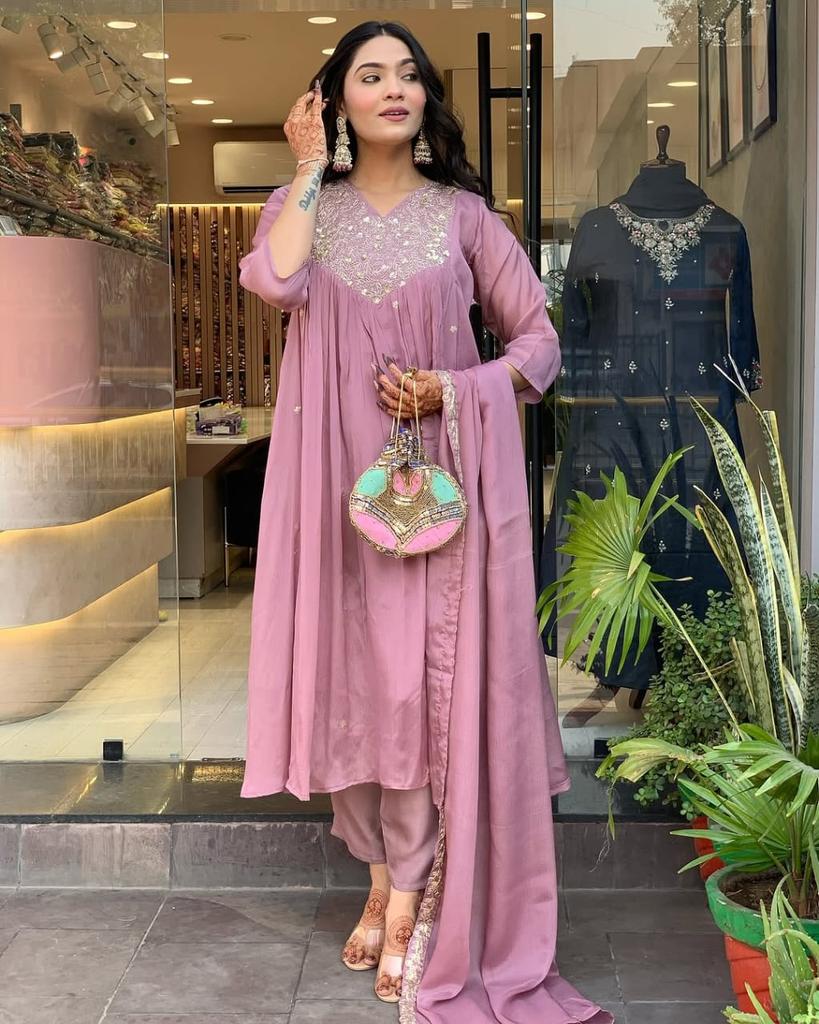 Beautiful Designer Salwar Suit Kurti Pant Dupatta Set Women Bollywood Anarkali Dress
