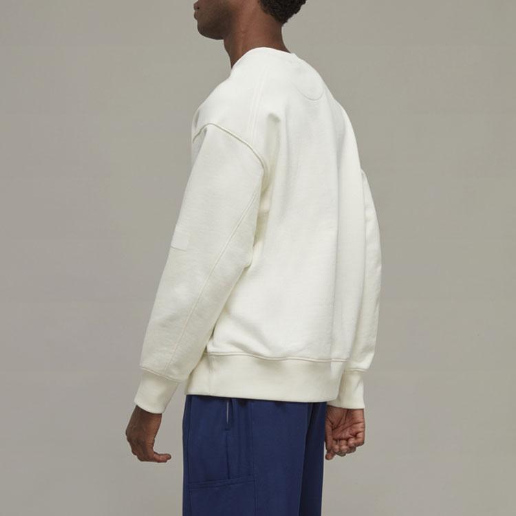 Y-3 SS23 Solid Color Crew Neck Long Sleeve Pullover Sweatshirt Unisex sweatshirt White IB4800