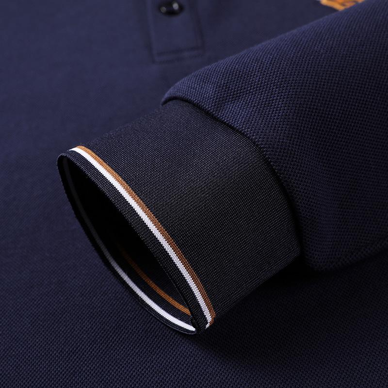 Primăvară și Toamnă Nou Casual Bărbați Tineri și de Vârstă Mijlocie Largi Topuri Culoare Solidă Polo pentru Bărbați