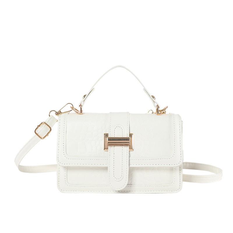 Stylish Street Fashion Women s Bags 2024 Spring New Crocodile Pattern Shoulder Messenger Bag белый