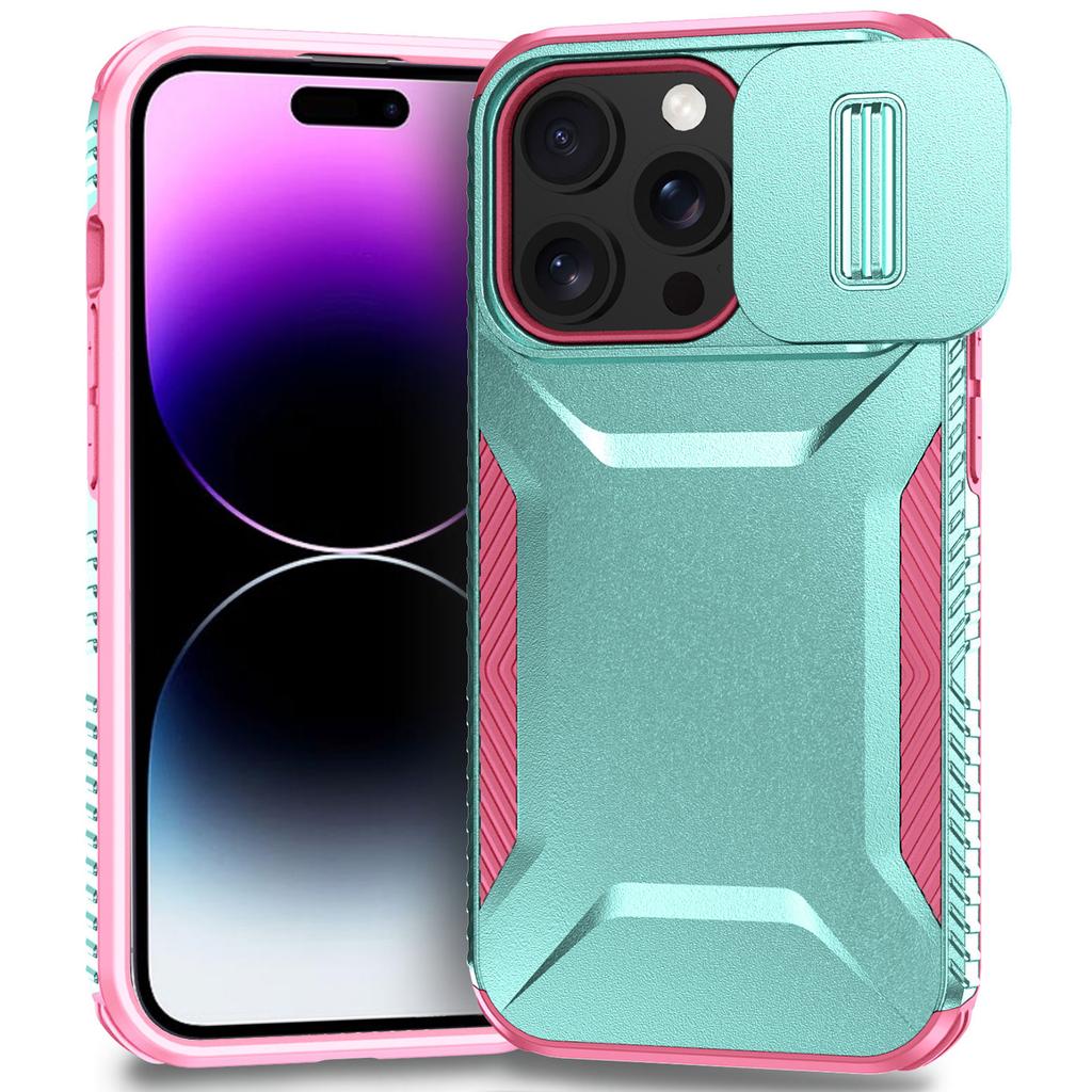 For iPhone 14 Pro Case TPU+PC Phone Cover with Sliding Lens Protection