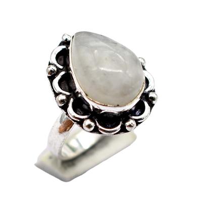 Moonstone Ethnic Handmade Ring Jewelry US Size-5.25 R 5646