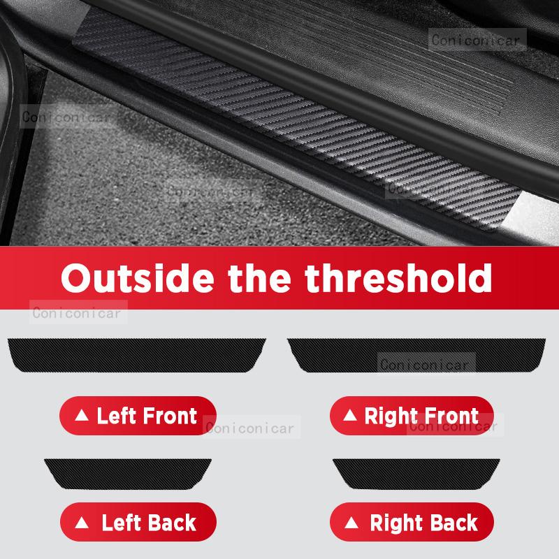 Car Carbon Fiber Door Sill Sticker For CHANGAN CS55 PLUS 2025 Threshold Pedal Anti-scratch Interior Decoration Accessories