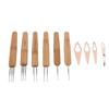10pcs Dreadlocks Tool Set Alloy Bamboo Crochet Hook Dreadlocks Needles Kit for Hair Styling Rose Gold