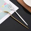 6Pcs/Set Gold Fork Set Tea Cake Snack Fork Dinnerware Cutlery Matte Stainless Steel Tableware Dessert Fruit Fork Silverware Set