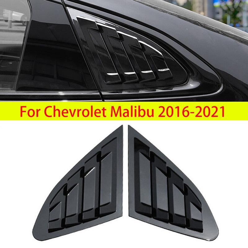 For Chevrolet Malibu 2016- Car Rear Louver Window Side Shutter Cover Trim Sticker Vent Scoop ABS Carbon Fiber Accessories