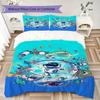 Parure de lit ASTRO BOT motif uilt Set uilt Housse Taie d'oreiller Décoration de maison Cadeau d'anniversaire (1 * housse de couette + 2 * taie d'oreiller sans garnissage)