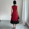 Elegant French-Inspired Red Long Dress