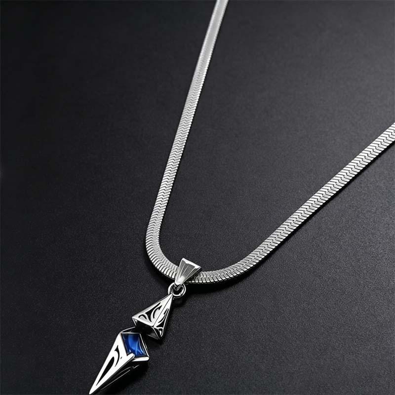 """Verlorener Kristall"" Rhombus Blaue Edelstein Speerspitze Halskette - Y2K Spicy Girl Stil Accessoire"