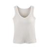 American Style Women's Camisole Top with Wide Straps and Built-in Bra Pads, Ribbed Design, Side Coverage, Versatile Wear.