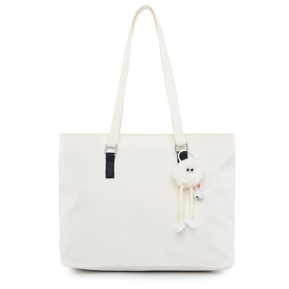 

Повседневные однотонные сумки-тоут Oxford, женские сумки с внутренним отделением на молнии из замши белый