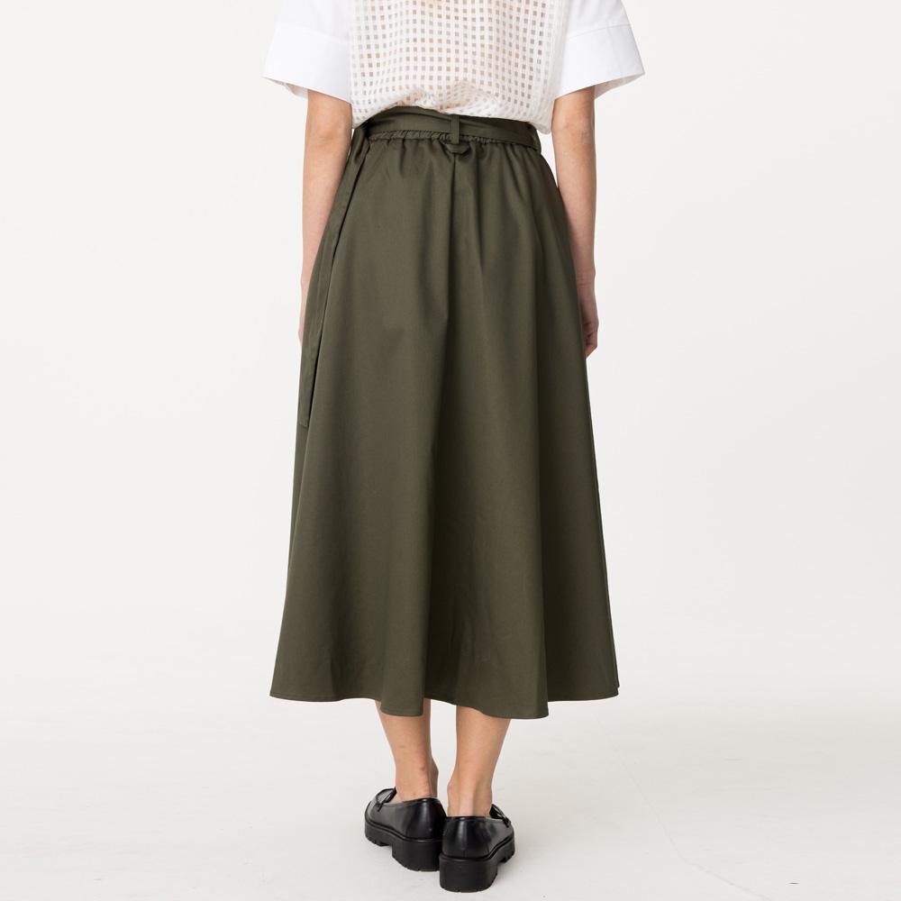 Bunderghost String Flare Long Skirt Khaki