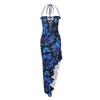 Women's Summer 2025 Backless Lace-up Slit Printed Dress - New Fashion Arrival