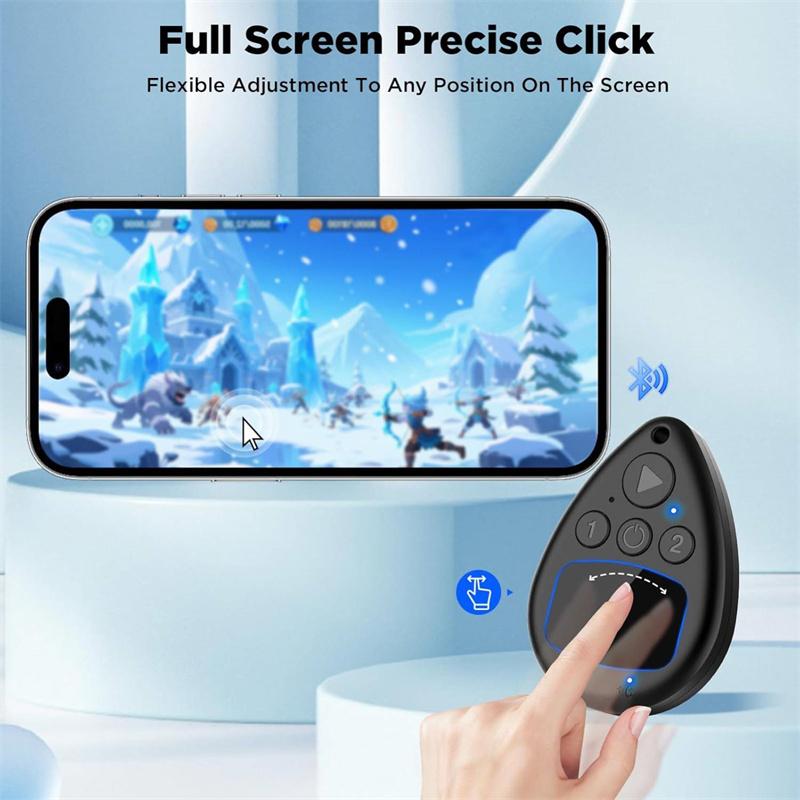 Wireless Auto Clicker For Iphone, Bluetooth Phone Screen Tapperfor Hands Free, Silent & Adjustable Speed Finger Clicker