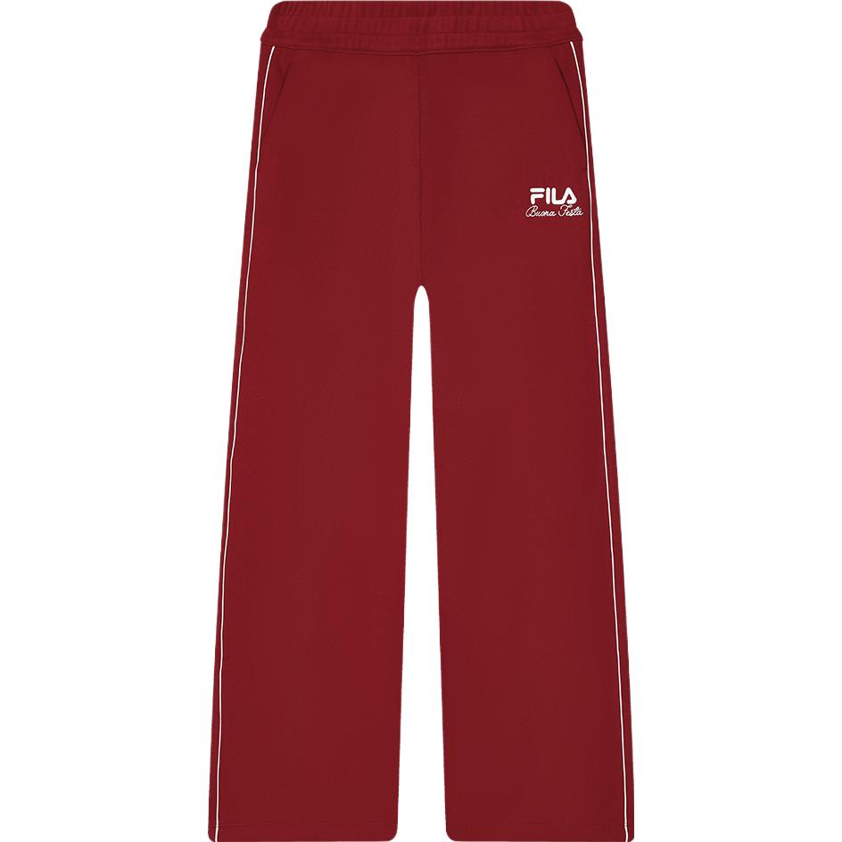 

FILA Da Da Long Series Official Womens Knitted Long Pants 2024 Spring New Casual Wide Leg Pants Women bottoms Rhythm-Red F11W419611FPK L