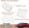 3PCS Center Console Cover for Tesla Model Y Juniper Model 3 Highland Armrest Cover Wireless Charging Center Console Static Pad