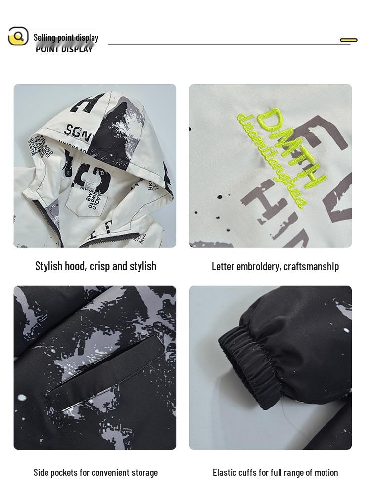 2025 New Boys' Gradient Windbreaker: Trendy Spring & Autumn Outerwear