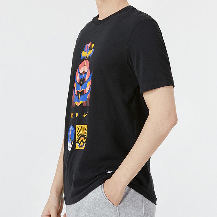 Nike T Shirts Men's Black Crew Neck Moderate Straight Fit DM5431-010