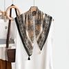 New Temperament Retro Plaid Printing Scarf Imitation Cashmere Fringed Pendant Square Scarf High-end Women's Hanging Spike Silk Scarf