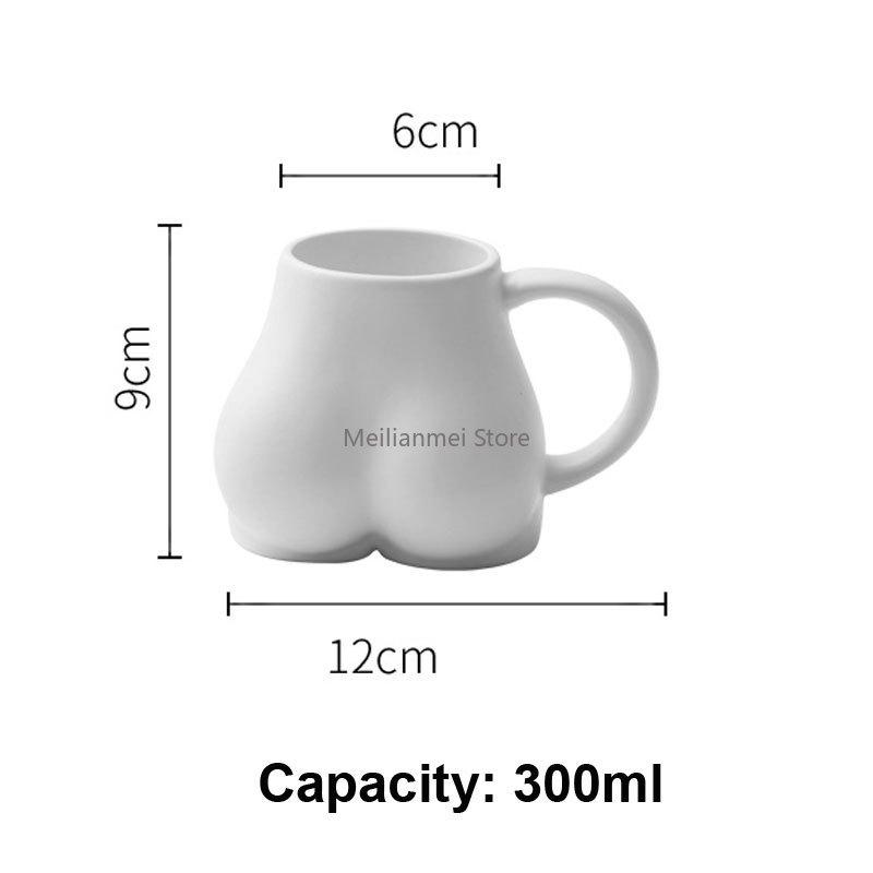 2 Pcs Funny Butt Mug Ceramic Coffee Cup Creative Personality Art Cup Drinking Water Mug Coffee Cups