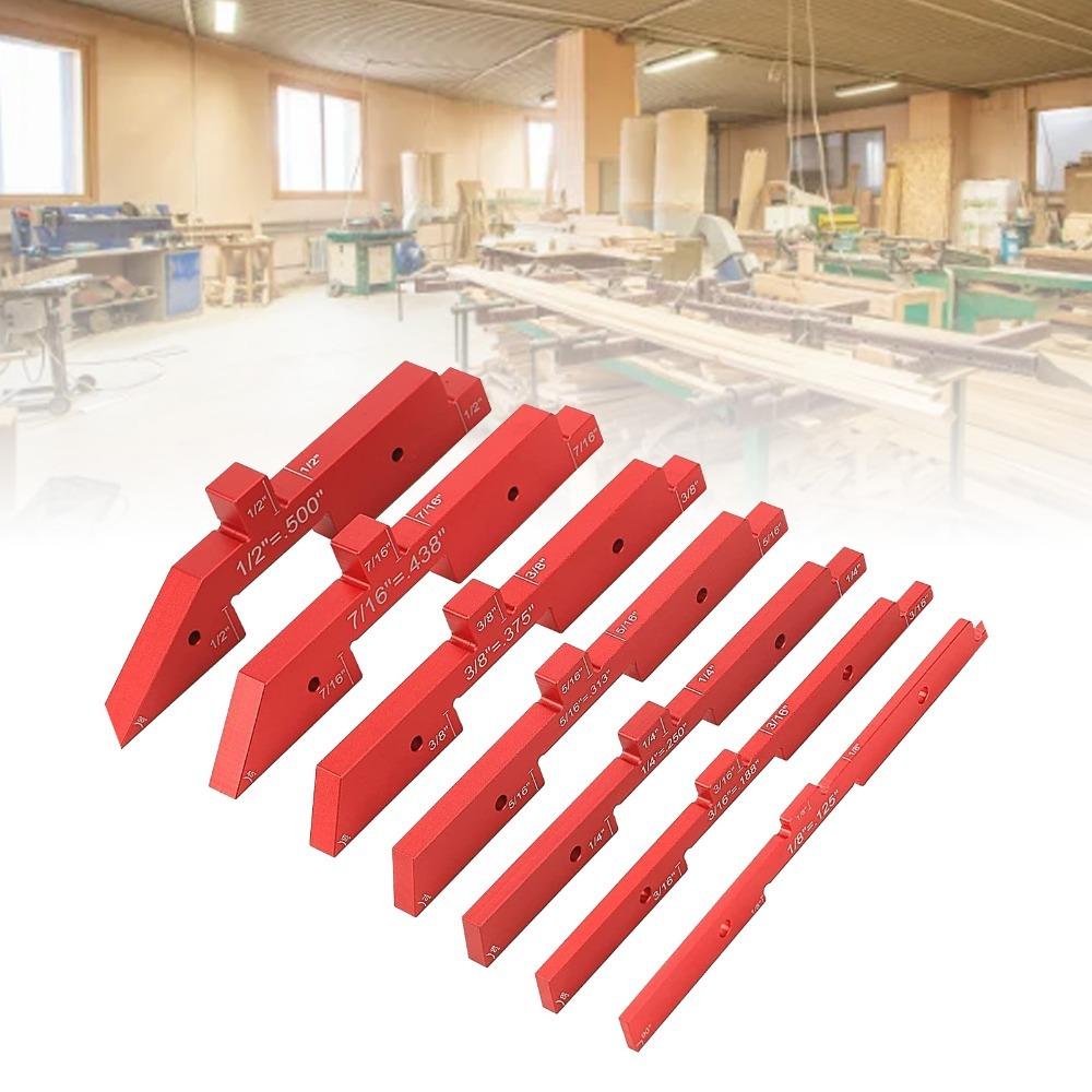 7pcs Different Thickness Setup Blocks Height Gauge Set Red Adjustable Height Gauge  Table Saw