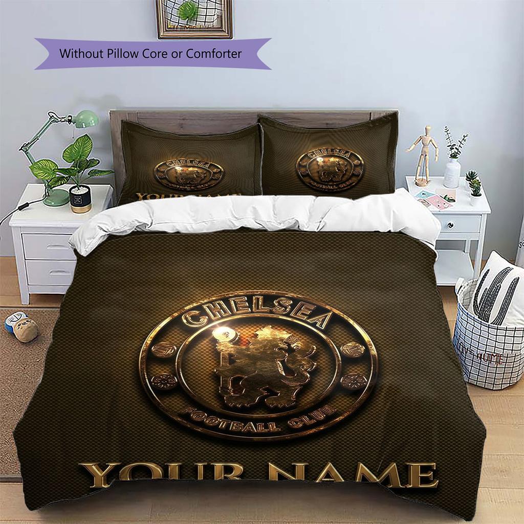 Chelsea F Custom Name Pattern Bedding,Quilt Set Quilt Cover Pillowcase Home Birthday Gift(1 * duvet cover + 2 * pillowcase, without core)
