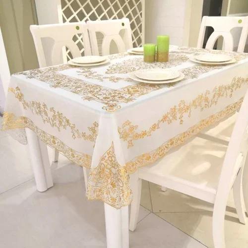 European Style PVC Gilded Table Mat Waterproof Scald Resistant Rectangular Dining Table Cloth Unwashed Plastic Coffee Table Case