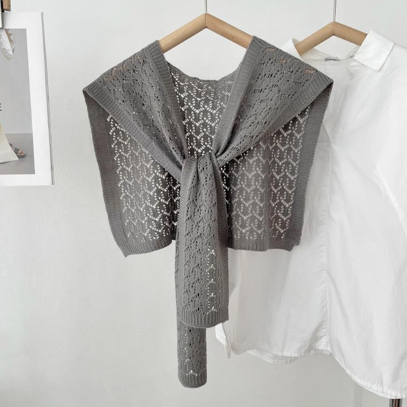 Sommer dünner Schal durchbrochenes High-End-Außenkleid kleines Schulterschal klimatisierter Raum Schulter Wollstrick kleine Weste
