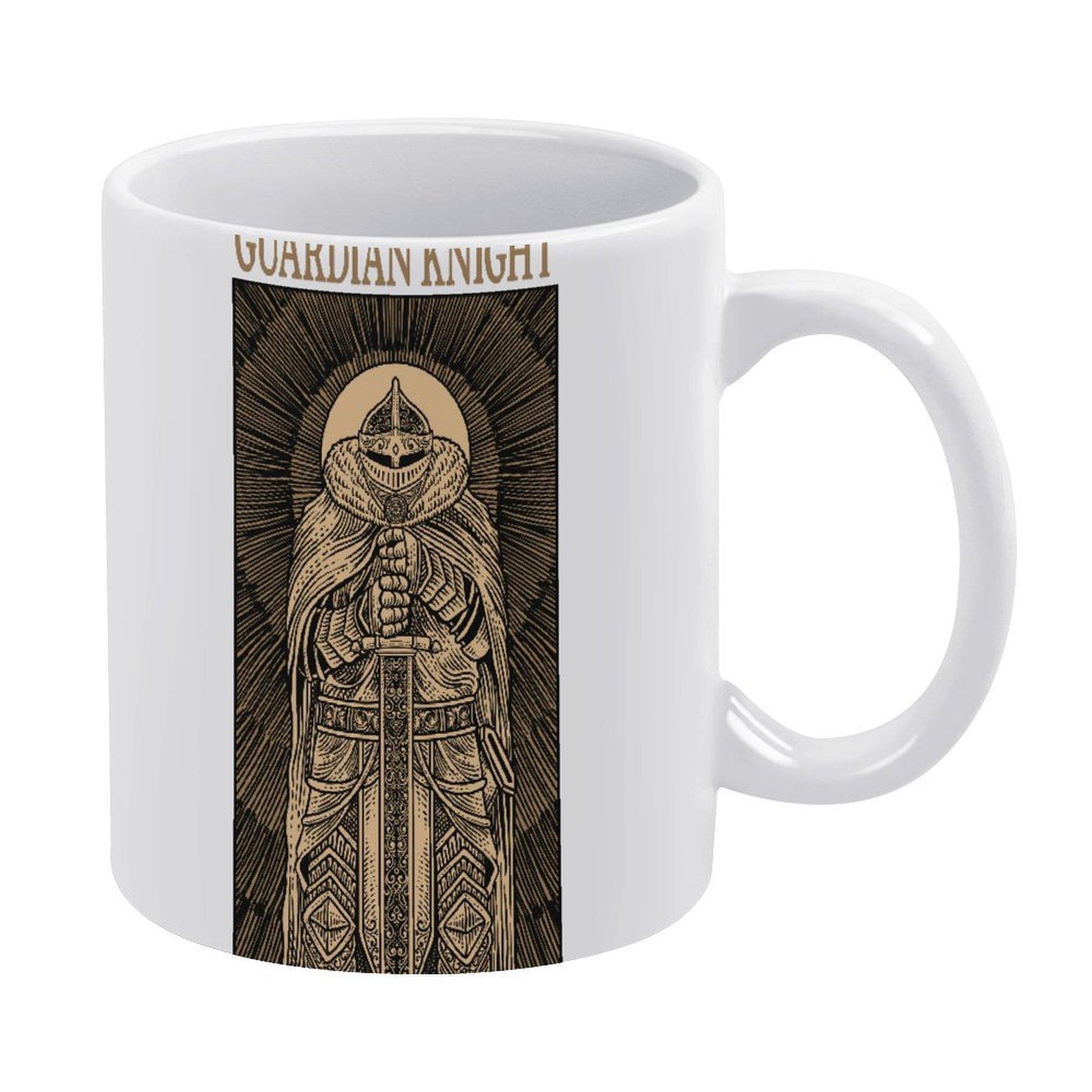 

11oz White Ceramic Coffee Cup with Heat-Resistant Printed Sides, Smooth Handle and Durable Feel for Everyday Drink Use белый