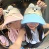 Empty Top Sun Hat for Girls Balletcore Bows Cartoon Puppy Ear Hat for Sports Gym Mountain Camping Hat Outdoor Activity  Pink