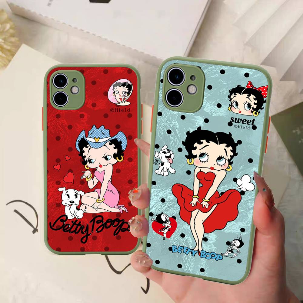 B-Betty Cute B-Boop Phone Case For iPhone 11 12 13 14 15 16 Pro Plus X XS MAX Matte Bumper Shockproof Cover