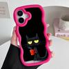 Cute Coffee Cat Wavy Edge TPU Mobile Phone Case for iPhone 17 16 15 14 13 12 11 Air Pro Max Plus Colorful Cover