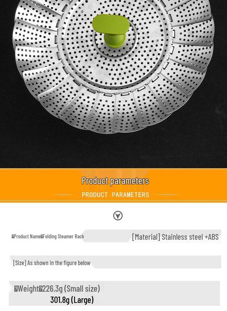 Stainless Steel Foldable Steamer Basket for Vegetables and Bread Cooking