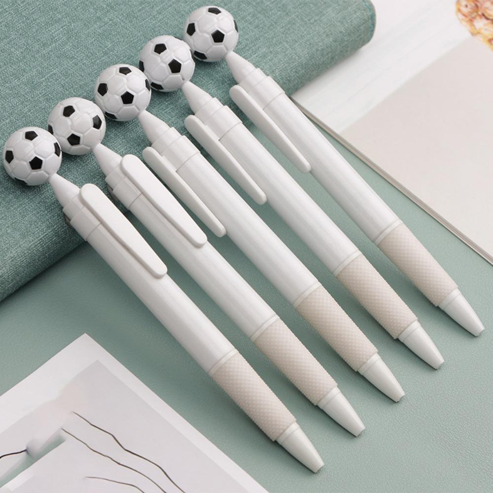 5pcs Smooth Writting Ballpoint Pen Soccer Shape Writing Pen Creative Press Pen Student