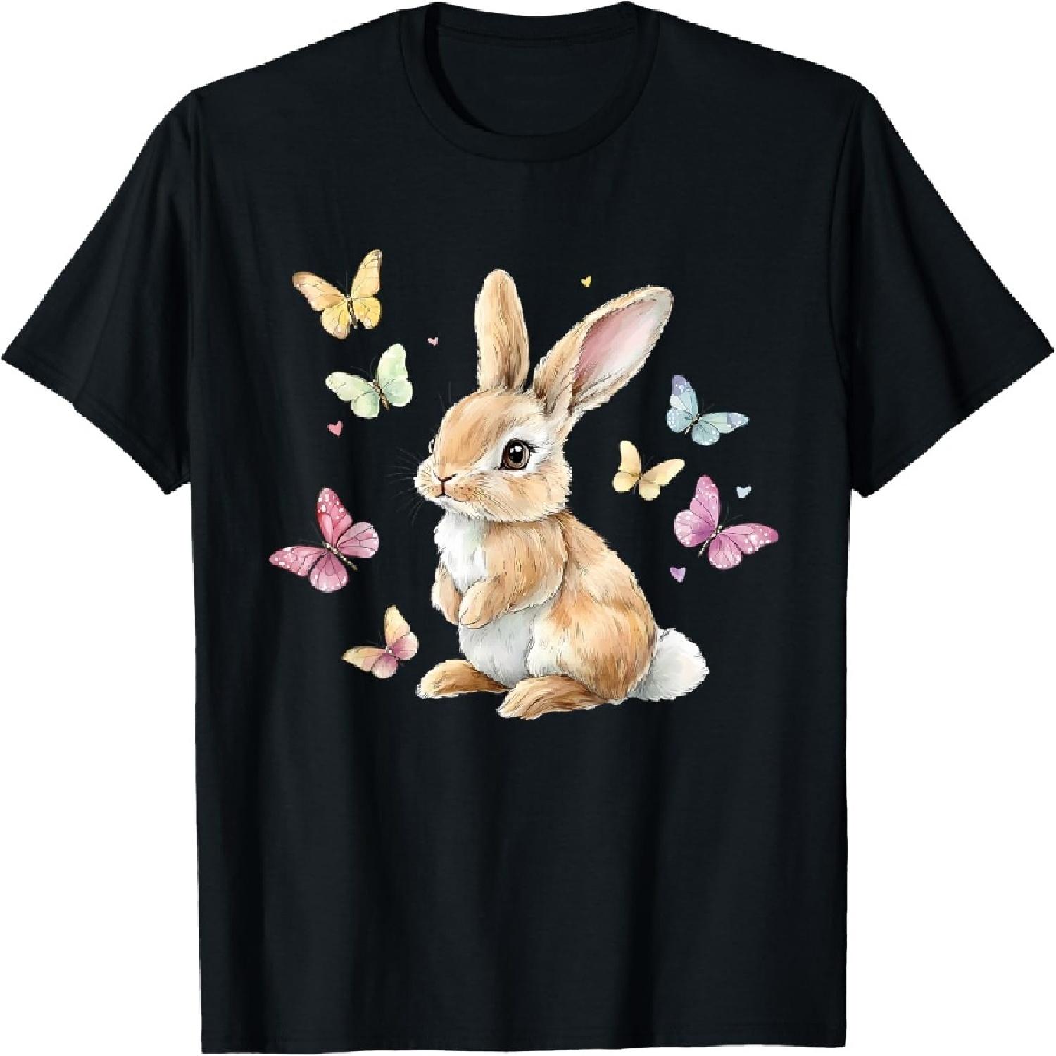 Cute Easter Bunny Rabbit Butterfly T-Shirt XXXXXL разноцветный