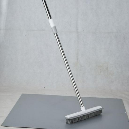Stainless Steel Silicone Bathroom Floor Brush - No Dead Angle Grout Cleaning Tool