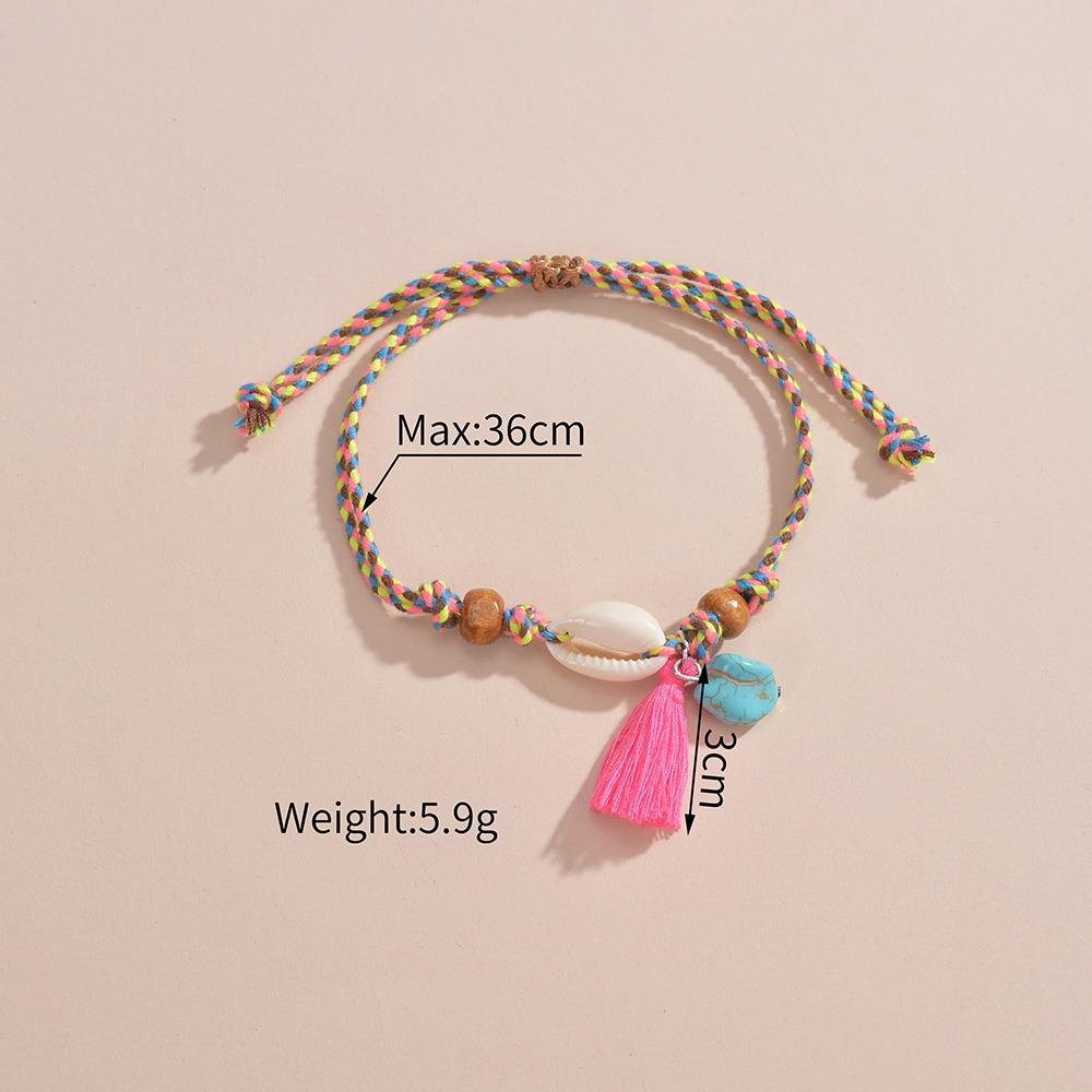 Armbänder für Damen Bohemian Sommer Strand Geflochtenes Seilarmband Retro Charme Fußkettchen Party Schmuck